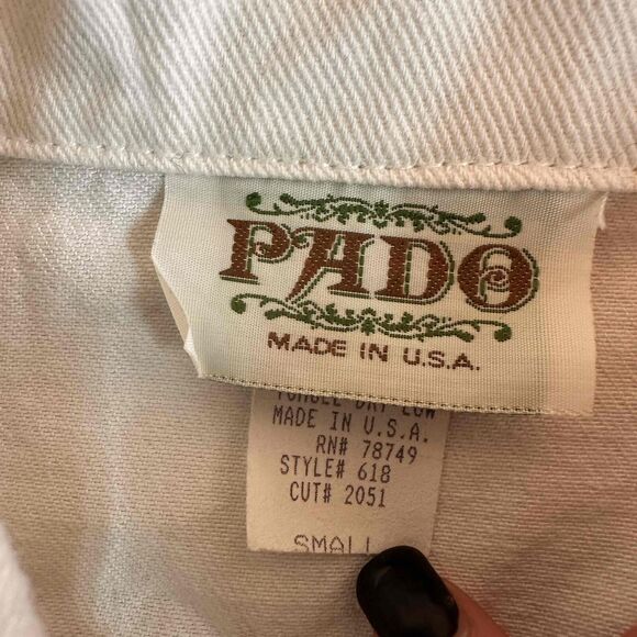 PADO Vintage Embroidered Floral 80s Sportswear Jean Jacket Size Small - Picture 7 of 9
